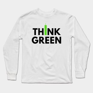 Think Green (Candle Stick) Black Long Sleeve T-Shirt